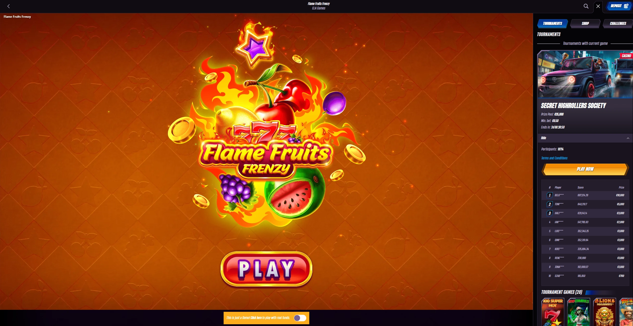 Flame Fruit Frenzy φρουτάκι