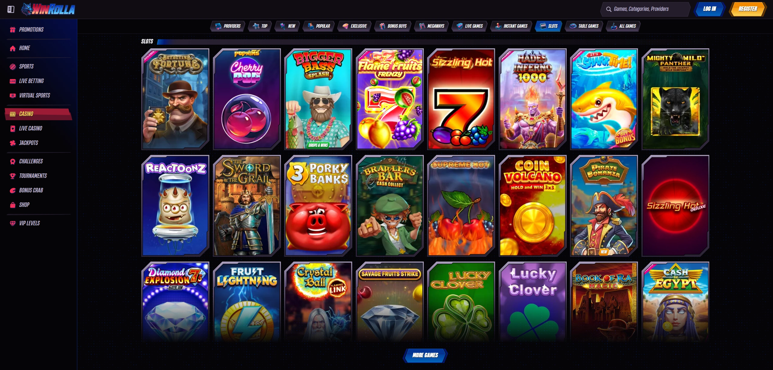 WinRolla Slots Section